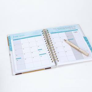 Free Sample Custom A4 A5 Gold Foil Spiral Hardcover Journal Diary Notebook