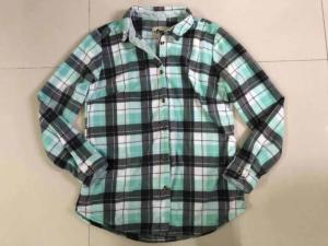 China Long Sleeves Green Womens Plaid Flannel Shirts 100% Polyester factory