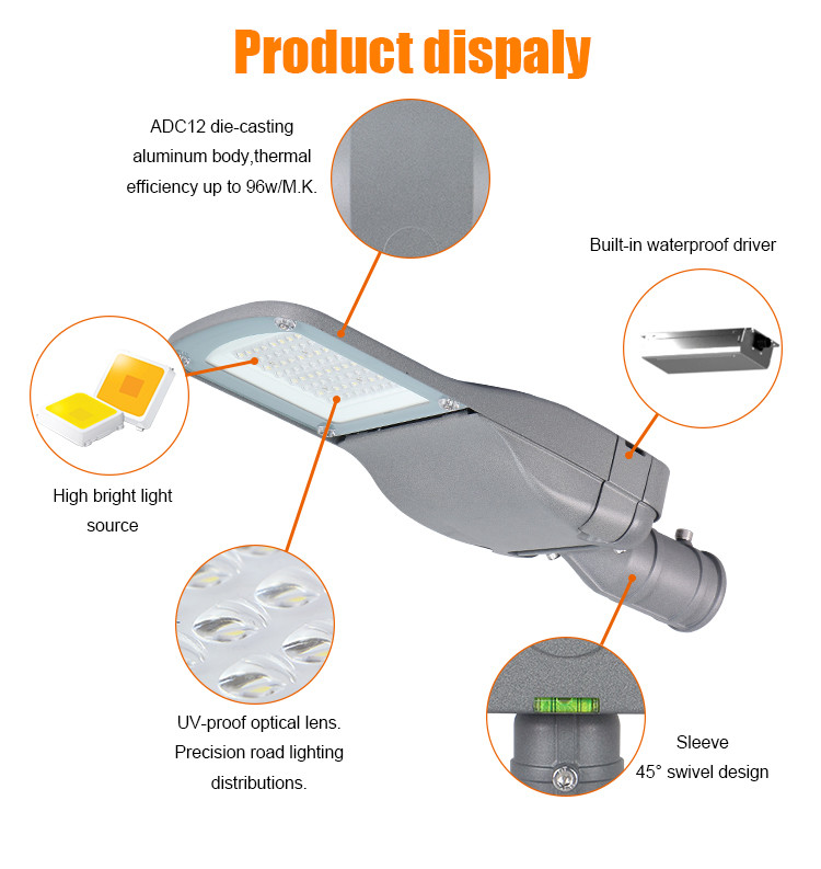 KCD 30w 50w 100w 150w Die Cast Aluminum Housing Outdoor Lighting AC Smart Waterproof LED Street Light Price 50w