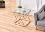Stainless Steel Transparent Glass 13kgs Modern Side Tables