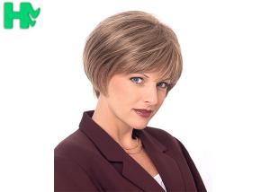China Tangle Free Fashion High Heat Resistant Short Synthetic Wigs Full Bangs For Lady factory