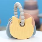 100% Natural Rubber Teethers Cartoon Chewed Shaking Baby Toy Silicone Teether