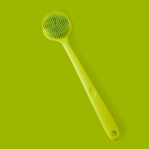 BPA free Scrubber Shower Body Massage Silicone Bath Brush with Long Handle