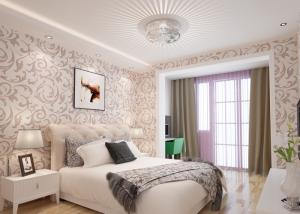 China Elegant Non - woven Modern Removable Wallpaper / Leaf Pattern Wallpaper factory