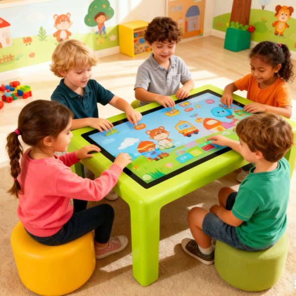 55 Inch Mobile Interactive Touch Table with TFT Panel for Gaming and Digital