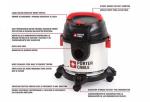 15L Commercial Wet Dry Vacuum Cleaner With Stainless Steel Porter Cable