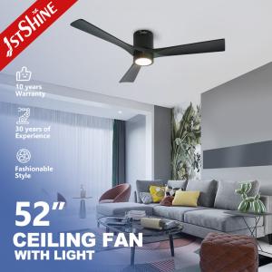 China Flush Mounted LED Ceiling Fan with 3 Natural Wood Blades and Wall Control Convenience factory
