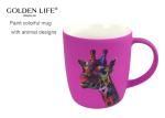 Hot Tea Cocoa Set with Cool Decorative Red Orange Yellow Green Blue Purple Color