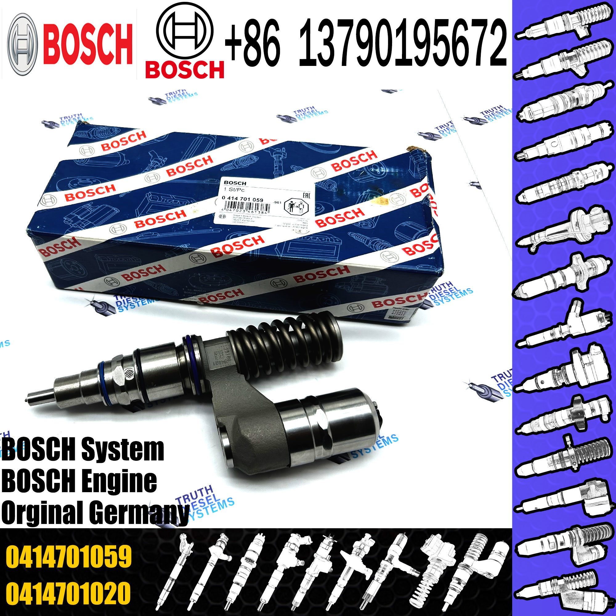 Common Rail Diesel Injector 1920420 0414701037 0414701059 For Scania Engine