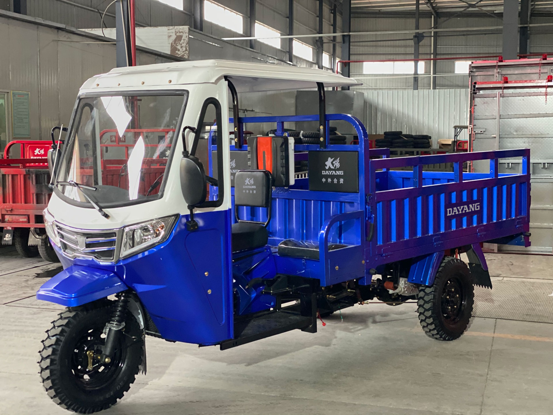 5.0-12 Tire Size DAYANG Heavy Duty Petrol Cargo Cabin Motor Tricycle for Global Market