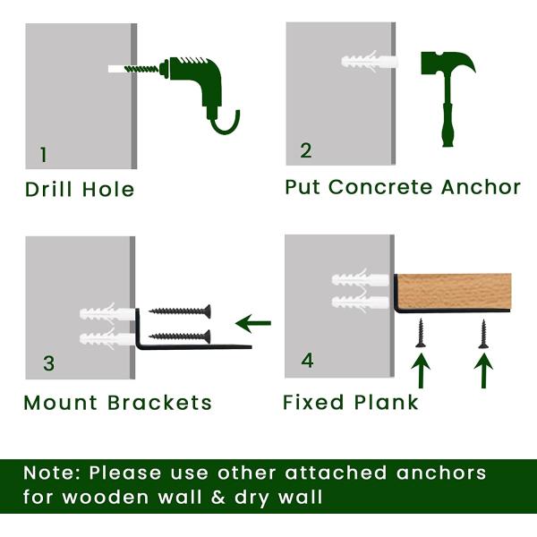 Gold L shape shelf strut bracket floating shelf wall bracket