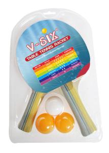 China Color Handle Table Tennis Bat Set With Balls Bats Pimple Rubber For Team Sport factory