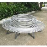 Outdoor Farmhouse Round Tree Benches With Sandblast Zinc Spraying Powder Coating
