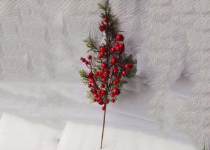 China 65cm Artificial Red Berry Faux Pine Needles For Christmas Decoration factory