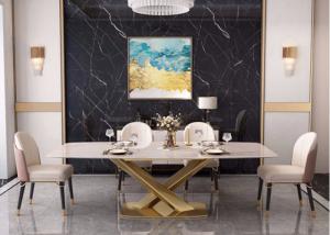 China 130x80x77cm Marble Top Dining Room Table factory