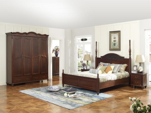 Rubber Wood bedroom Furniture good quality Headboard Bunk bed 1.8 /1.5 M with