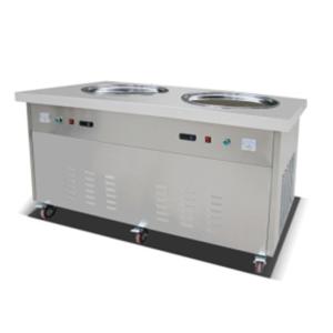 China 35cm Double Pot Fried Ice Cream Roll Machine R404A factory