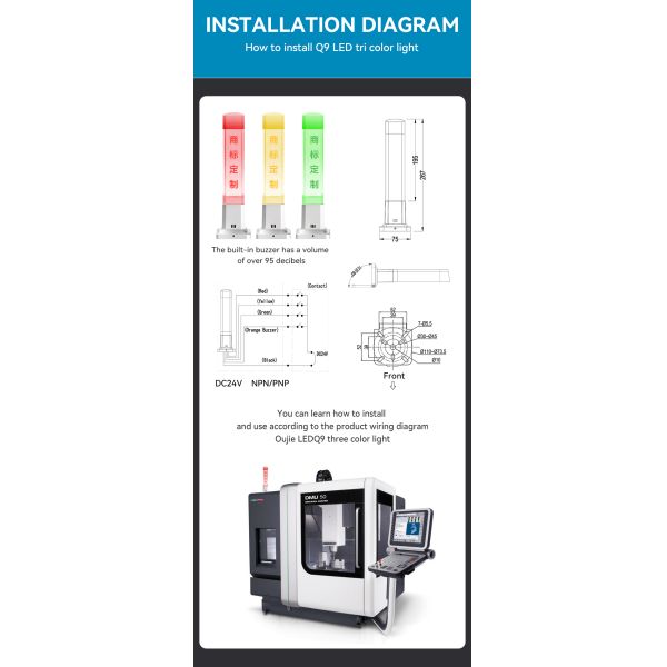 Single Layer Machine Tower Lamp Three Color Led Tower Light With No Dimmer Support