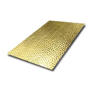 China 201 304 316 Hand Hammered Texture Brass Color hammered stainless steel sink Metal Sheet factory