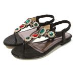 BS097 plus size women's shoes retro bohemian rhinestone sandals summer new