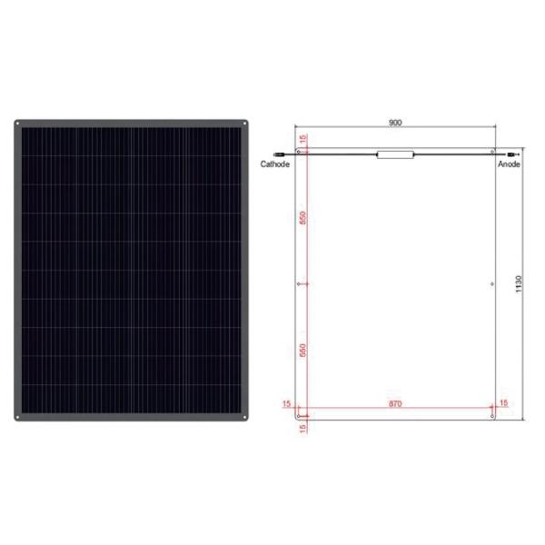China 5-Year Warranty MC4 Output Terminal Monocrystalline Silicon Cells Semi Flexible Solar Panel Bendable PV Module factory