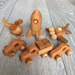OEM ODM Handmade Wooden Toys For Toddlers , Kids Wooden Train Set
