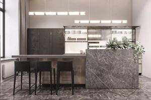 China Modern Design Furniture Prefab Integrated Fitted Smart Cuisine Kitchen Cabinet factory