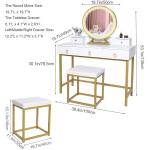 Touch Screen MDF Wood Bedside Table With Mirror Led Lights