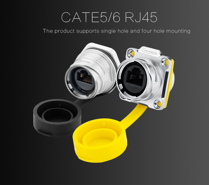 Cnlinko CE/CCC Approval Metal Circular Ethernet Rj45 Industrial Connectors Outdoor Waterproof Rj45 Female Connector