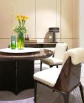 High End Solid Wood Frame White Leather Upholstery Italian Dining Chair W006D6
