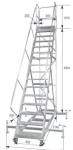 4m Height Light Aluminum Ladder in Two Levels Easy Moveing for Warehouse