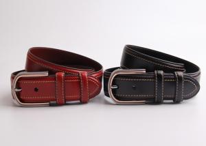China FK11631 Genuine Mens Real Leather Belts Customized With Colorful Stitching factory