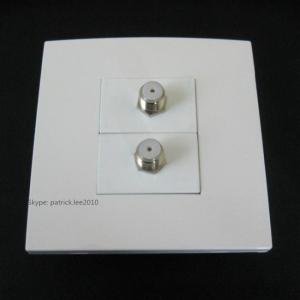 China Television Ground Plate 86x86mm Satellite TV Wall Plate Socket x 2 Digital TV Connector factory