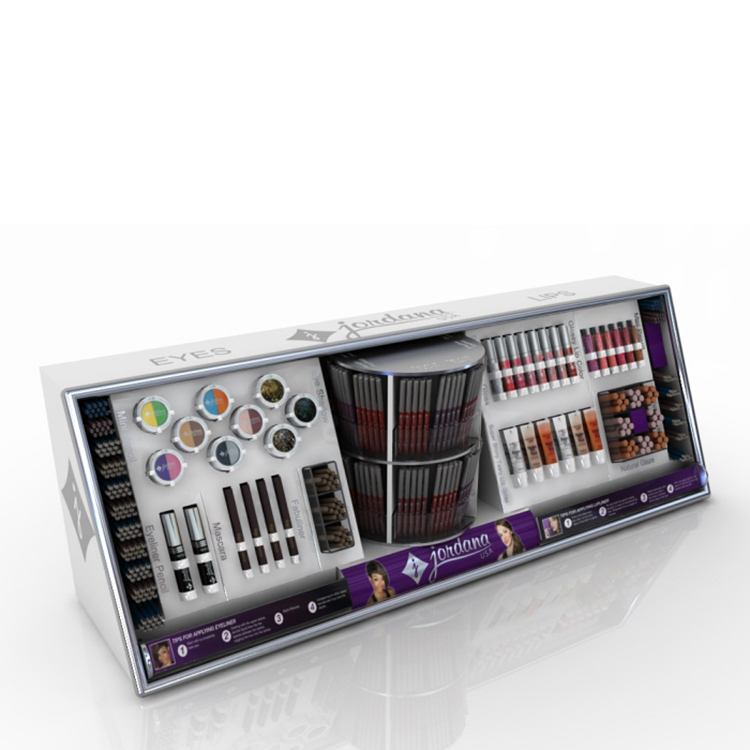 Eyeliner Pencil Counter Display Units PVC Foam Board Cosmetic Product Display Stands