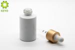 Round White Glass Foundation Bottle / Dropper Bottles Capacity 30ml