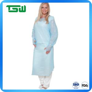 China CPE Disposable Waterproof Apron With Long Sleeves 45g/pc factory