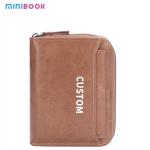 Zipper Closure Retro Handmade Man Purse for Vintage Retro Matte Genuine Leather