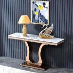 120cm Slim Marble Entrance Console Table For Sophisticated Spaces