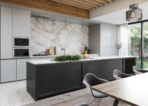 China 80CM Microwave Inside Island Modern European Style Kitchen Cabinets factory