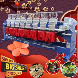 China Best selling china embroidery machine HO1508H 400*450mm cap t-shirt flat 8 head embroidery machine for sale with 10 year factory