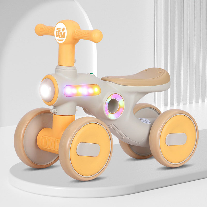 Non-Pedal 4 Silent Wheels Riding Toys White Balance Bike for Kids Ideal Birthday Gift