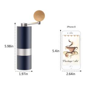China Portable Coffee Maker Accessories Manual Burr Coffee Grinder With Stainless Steel Conical Burr factory
