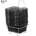 Black Supermarket Shopping Basket Custom Logo Steel Hand Basket