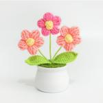 Finished hand-woven lily of the valley potted home decoration knitted artificial