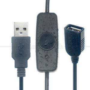 Waterproof Cover Indicator Light Male to Female USB Power ON OFF Charging Switch Cable for Led Lamp Strip