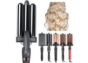 China Professional Three Barrel Hair Waver With LCD Temperature Display factory