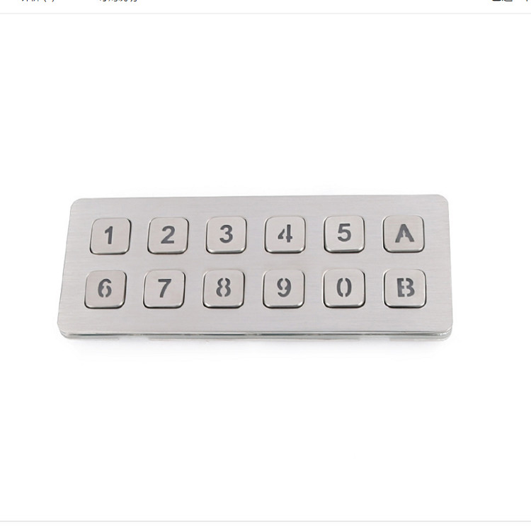 LED Backlight IP65 Double Row Stainless Steel Keypad For Information Kiosk