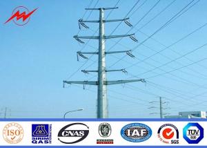 China BV 11.8m - 1250dan Galvanized Steel Light Pole / Utility Pole With Climbing Rung factory