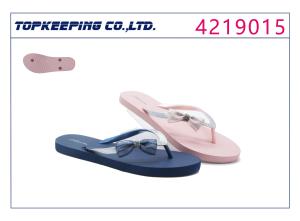 China Bow Decoration Women PE Flip Flop With Shiny Glitter Strip factory