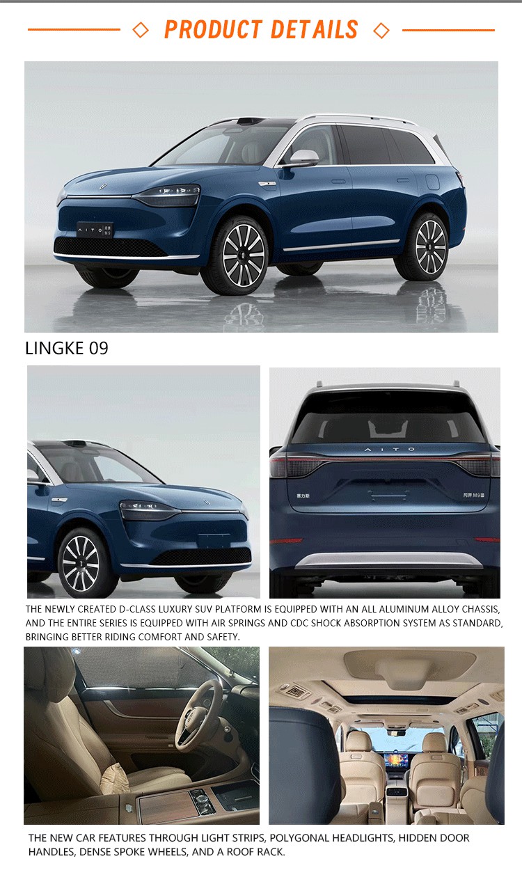 2024 Aito M9 Electric/Hybrid Chinese EV Luxury SUV for 5-door 6 Seats Body Size 5230*1999*1800